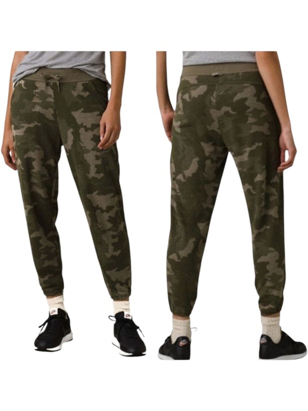 Prana Sage Green Camo‎ Hemp Blend Cozy Up Ankle Pants Joggers Size XS